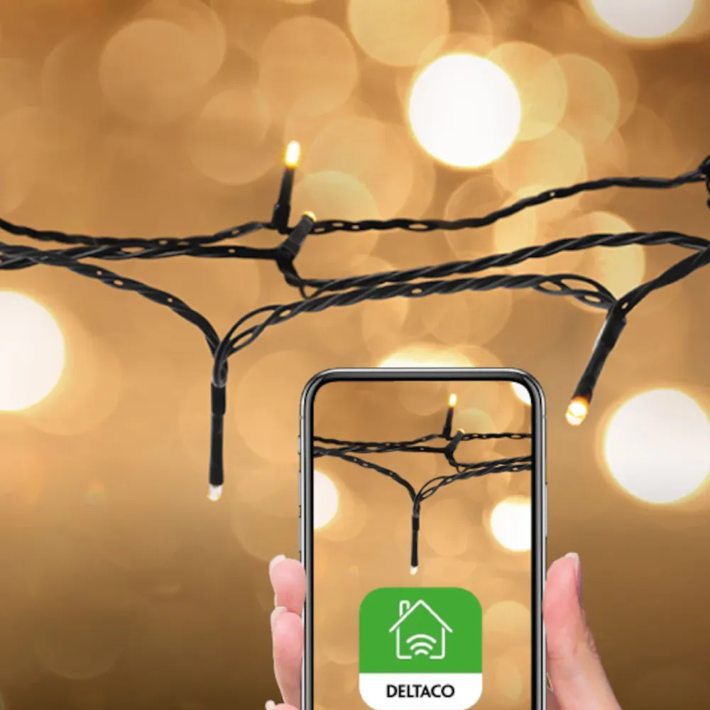 Deltaco Smart Belysning|Lyslenker|Smart Home Lyslenke Hvit 80 LED 10 m