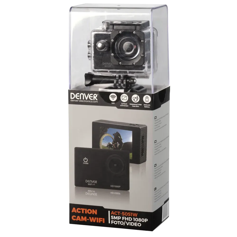 Denver Foto Og Video|ACT-5051W Actionkamera Full HD med wifi