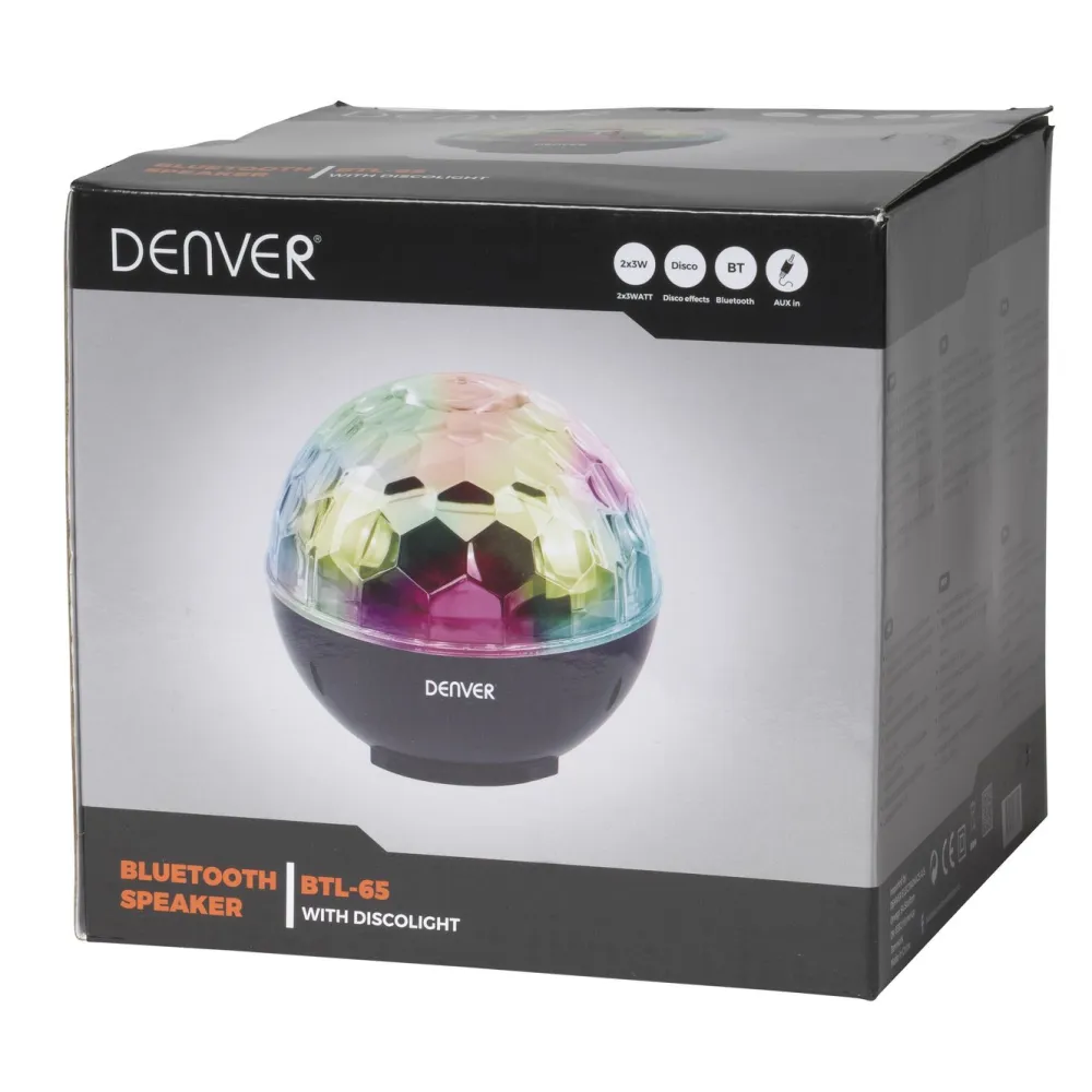 Denver Høyttaler|Stemmeassistenter|Bluetooth-høyttaler med diskobelysning