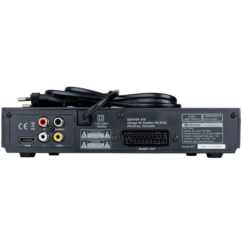 Denver Tv Og Tilbehør|DVH-7787 DVD-spiller med HDMI og Scart 1080p