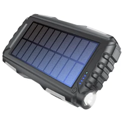 Denver Powerbank|Mobiltelefonladere|Powerbank med solcelle og lommelykt 20 000 mAh