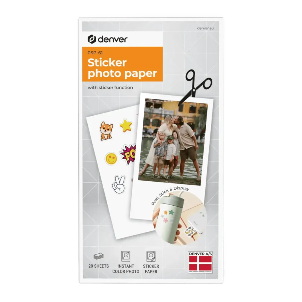 Denver Skrivere Og Tilbehør|Selvklebende fotopapir til MCP-6010 20-pk.