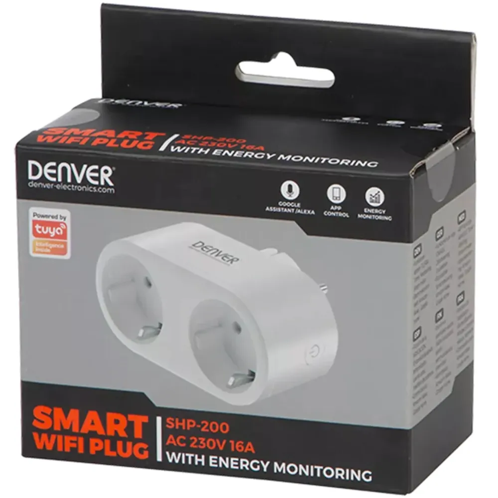 Denver Sterkstrøm|Smart Grenuttak med energimåling - 2 uttak