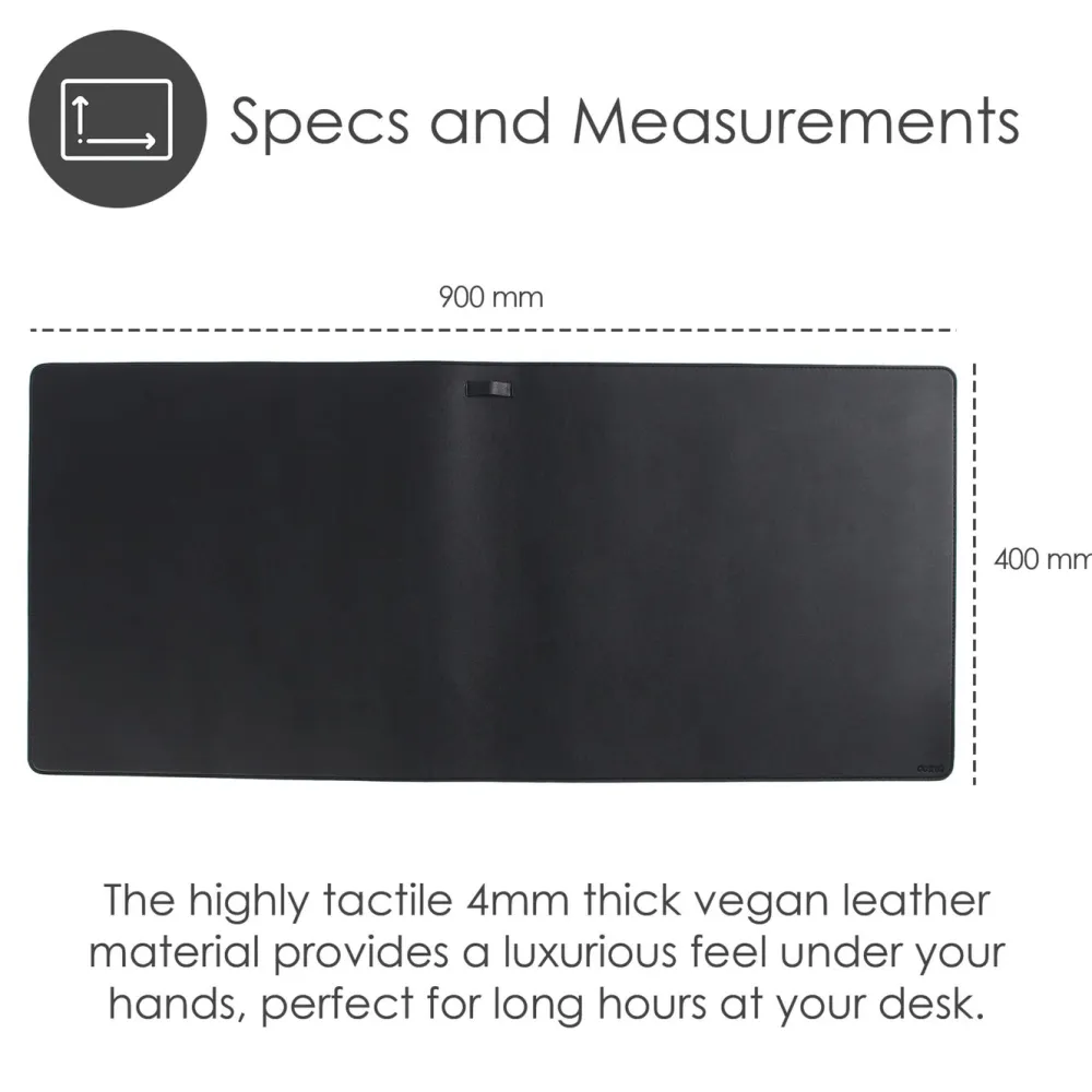 Desire2 Gaming Mus|Datamus|Skrivebordsmatte i vegansk skinn 900×400 mm Grå, 90×45 cm