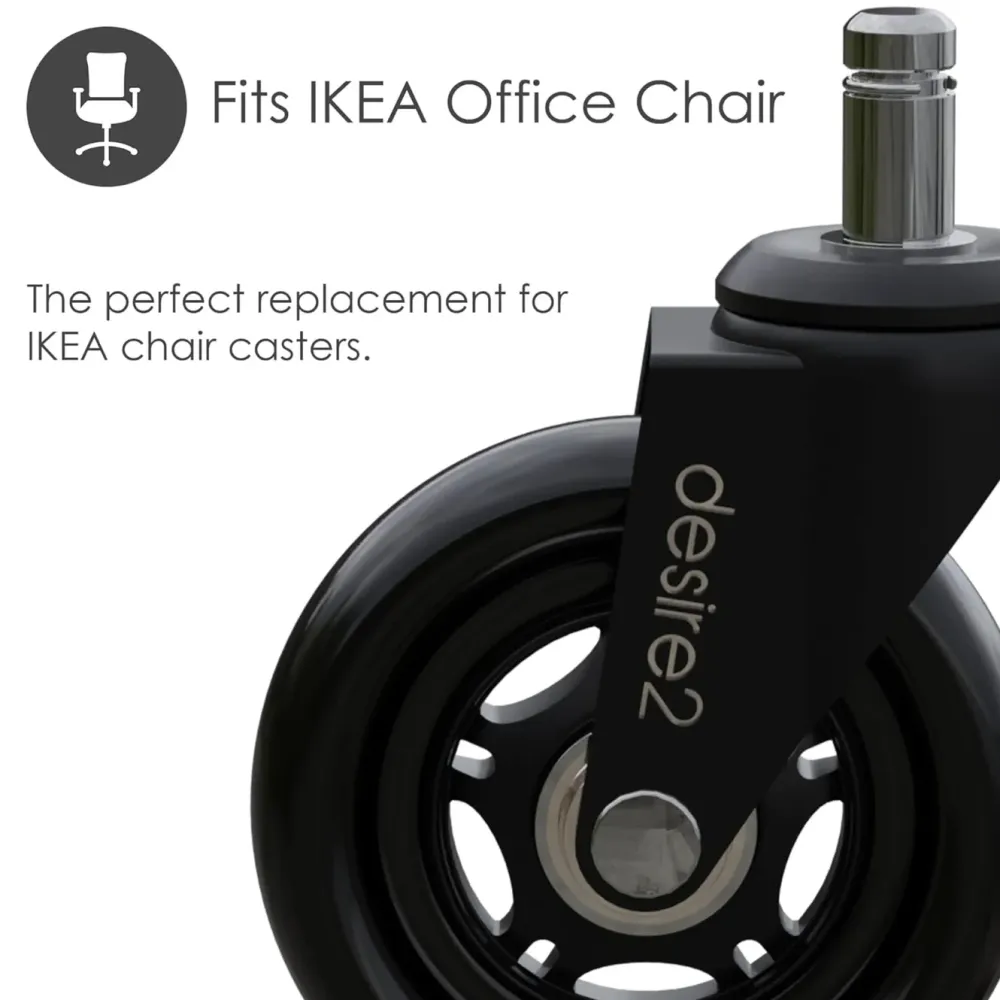 Desire2 Datatilbehør|Ergonomi|Universalhjul for kontorstoler 5-pk.