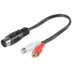Kjell Lyd- & Videokabler|DIN-adapter 5-polet hann til 2x RCA-hanner 20 cm