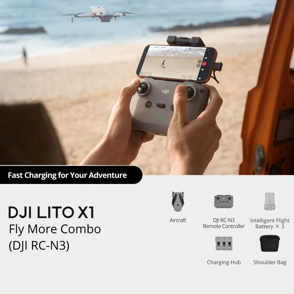 DJI Fritid|Droner|Lito X1 Fly More Combo kameradrone RC-N3
