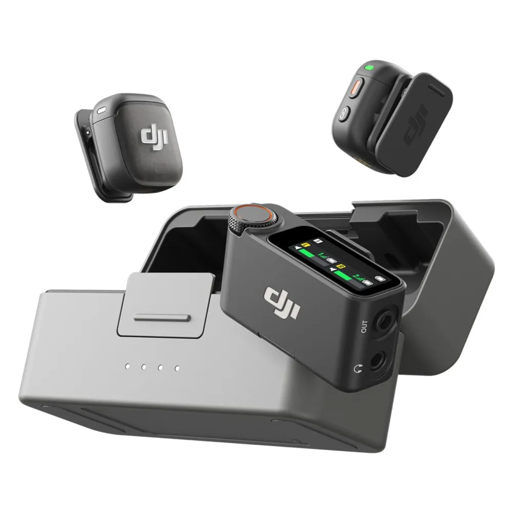 DJI Mikrofoner|Mic 3 trådløst mikrofonsett 2 TX + 1 RX + ladeetui