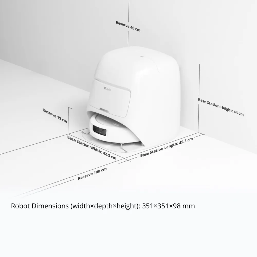 DJI Rengjøring|Robotstøvsuger|ROMO S – Robotstøvsuger og mopp med 3D LiDAR Water Tank Version