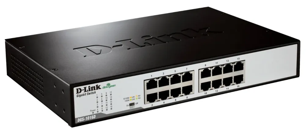 D-Link Kablet Nettverk|DGS-1016D Gigabitswitch 16 porter