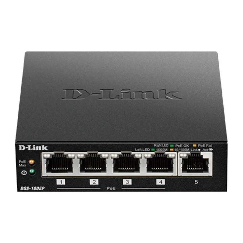 D-Link Kablet Nettverk|DGS-1005 POE+-gigabitswitch 5 porter