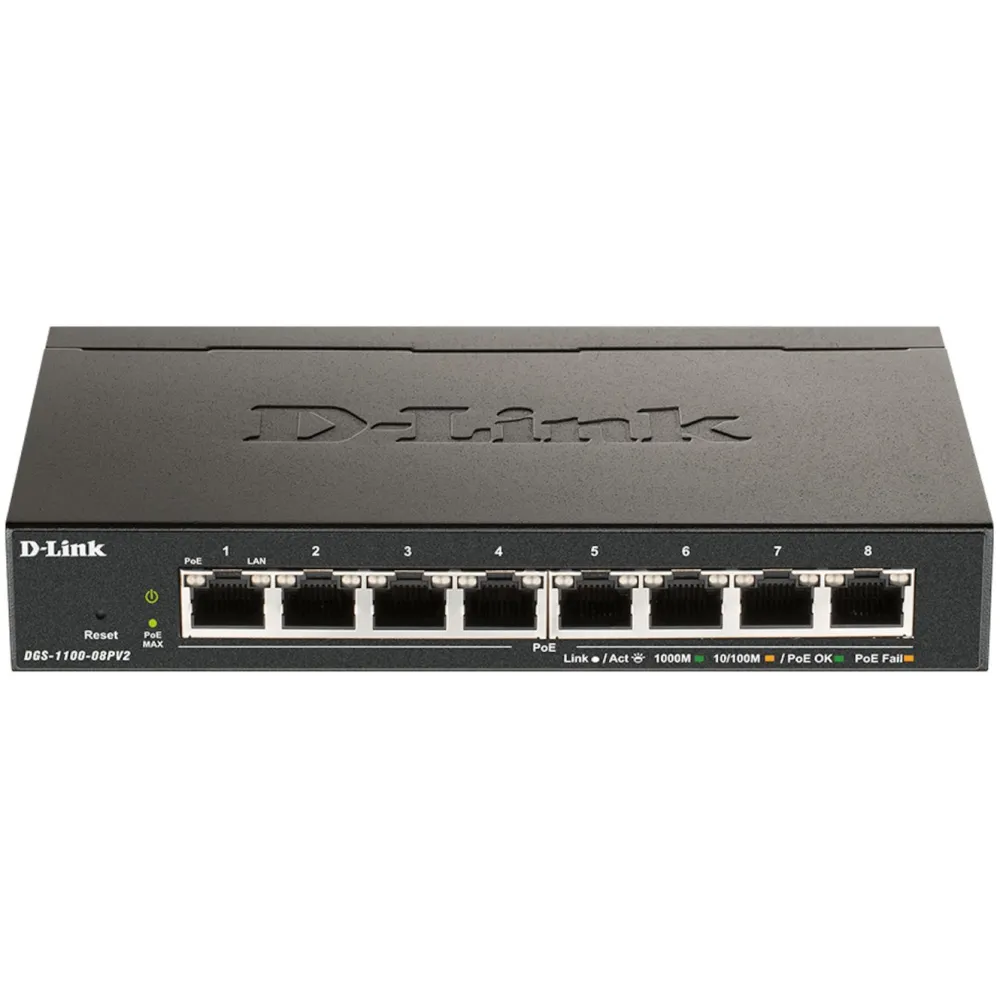 D-Link Kablet Nettverk|Gigabitswitch 8 porter PoE