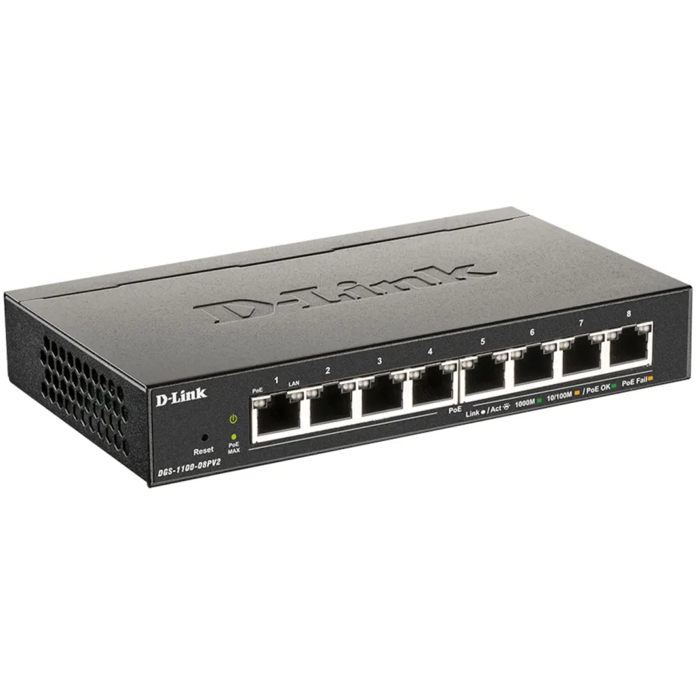D-Link Kablet Nettverk|Gigabitswitch 8 porter PoE