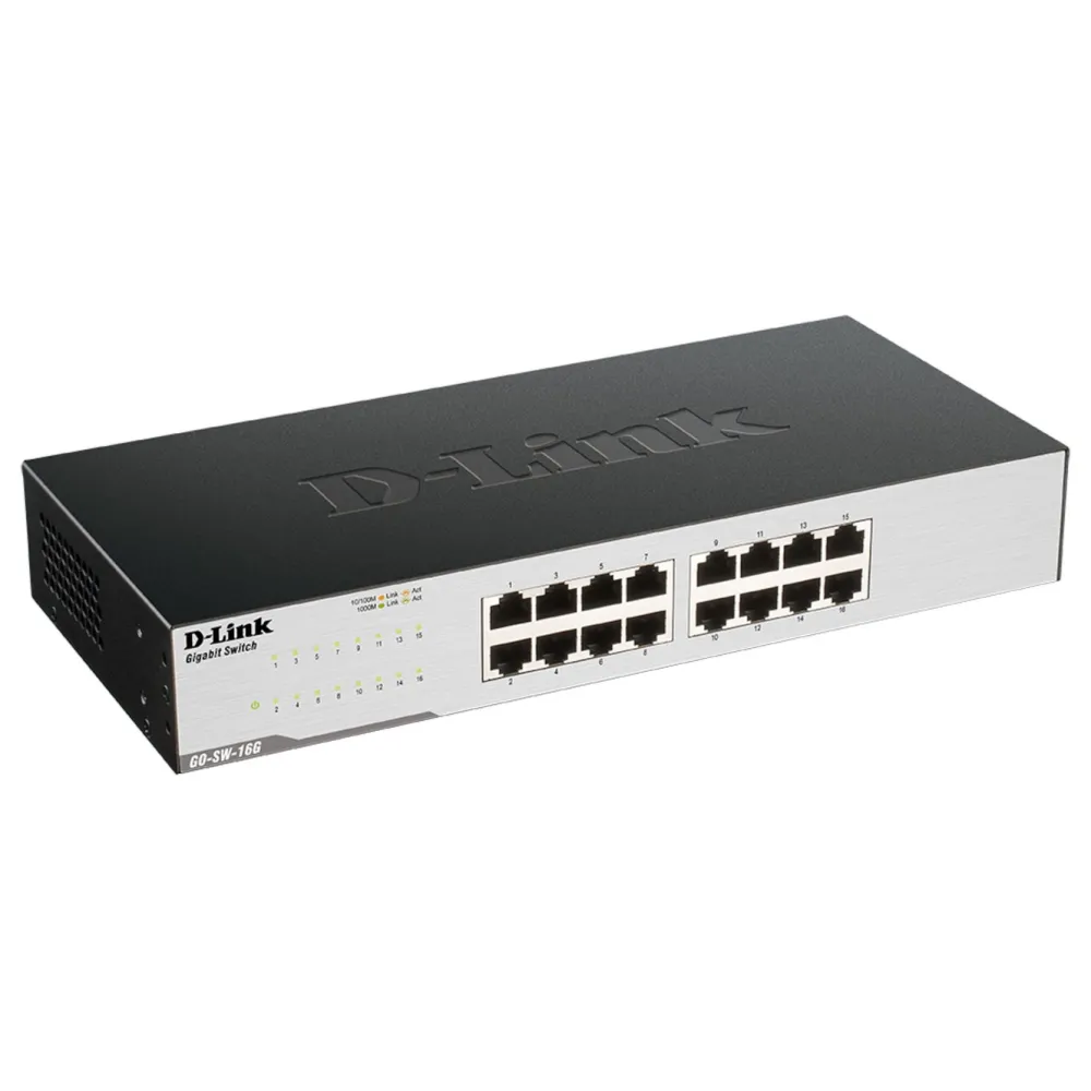 D-Link Kablet Nettverk|GO-SW-16G 16-porters gigabitswitch