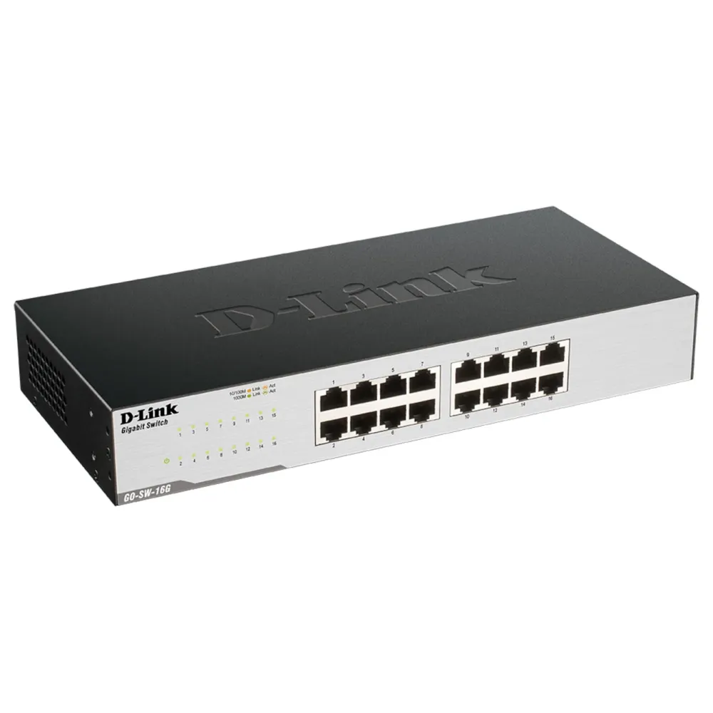 D-Link Kablet Nettverk|GO-SW-16G 16-porters gigabitswitch