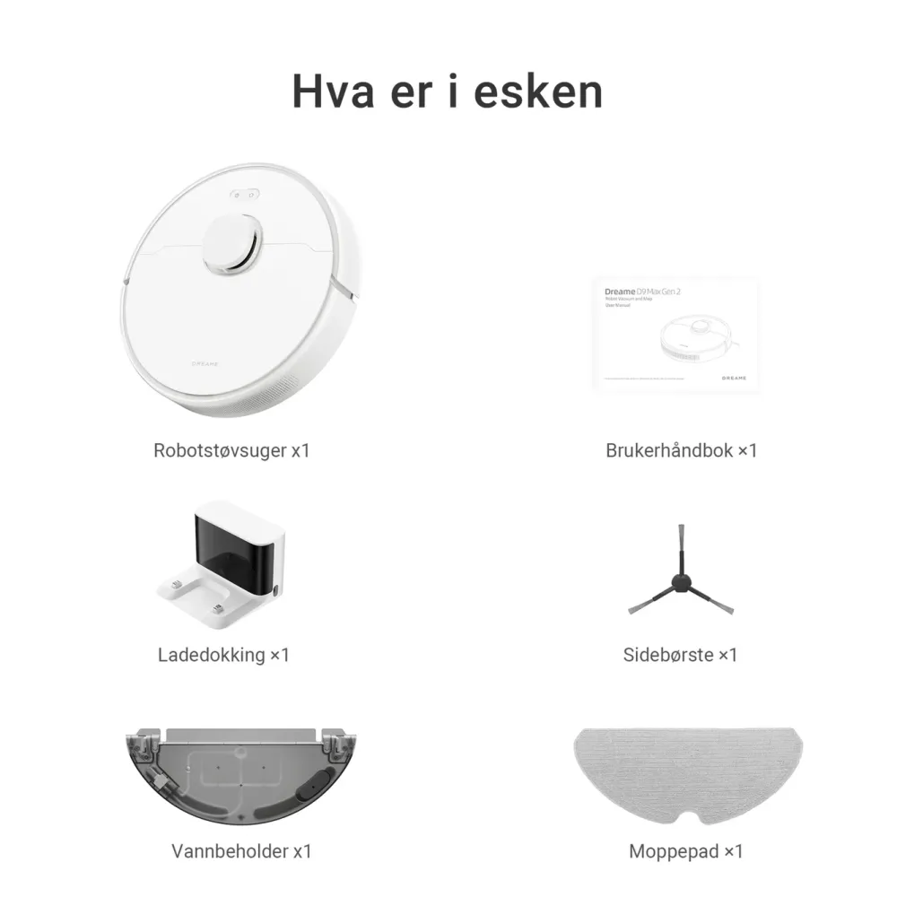 Dreame Rengjøring|Robotstøvsuger|D9 Max Gen. 2 robotstøvsuger