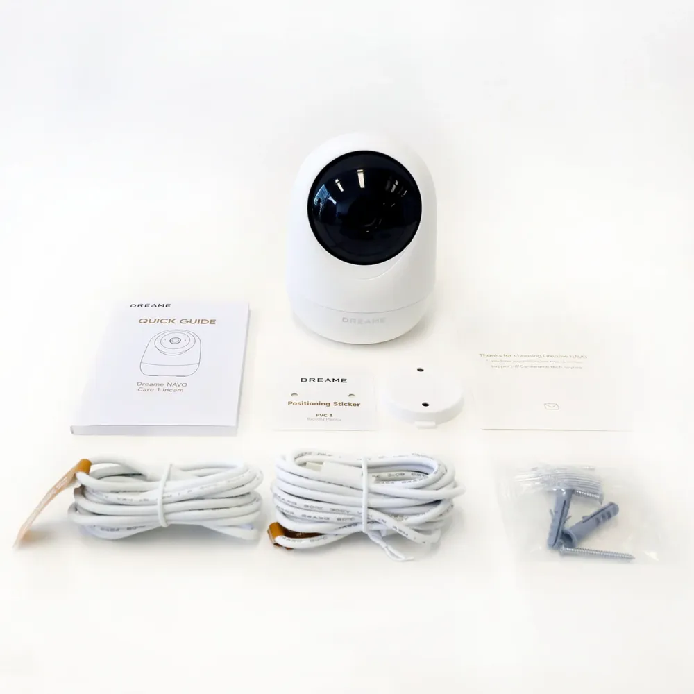 Dreame Kameraovervåking|NAVO Care 1 InCam innendørskamera med 2K og 360° rotasjon Hvit