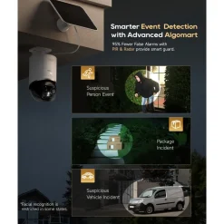 Dreame Kameraovervåking|NAVO Elite 1 OutCam utendørskamera med doble linser Hvit