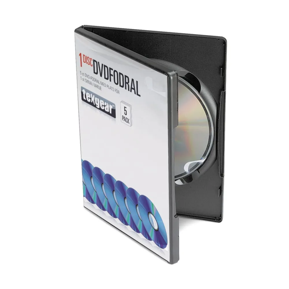 Kjell Datatilbehør|Ergonomi|DVD-omslag enkelt, 5-pk.