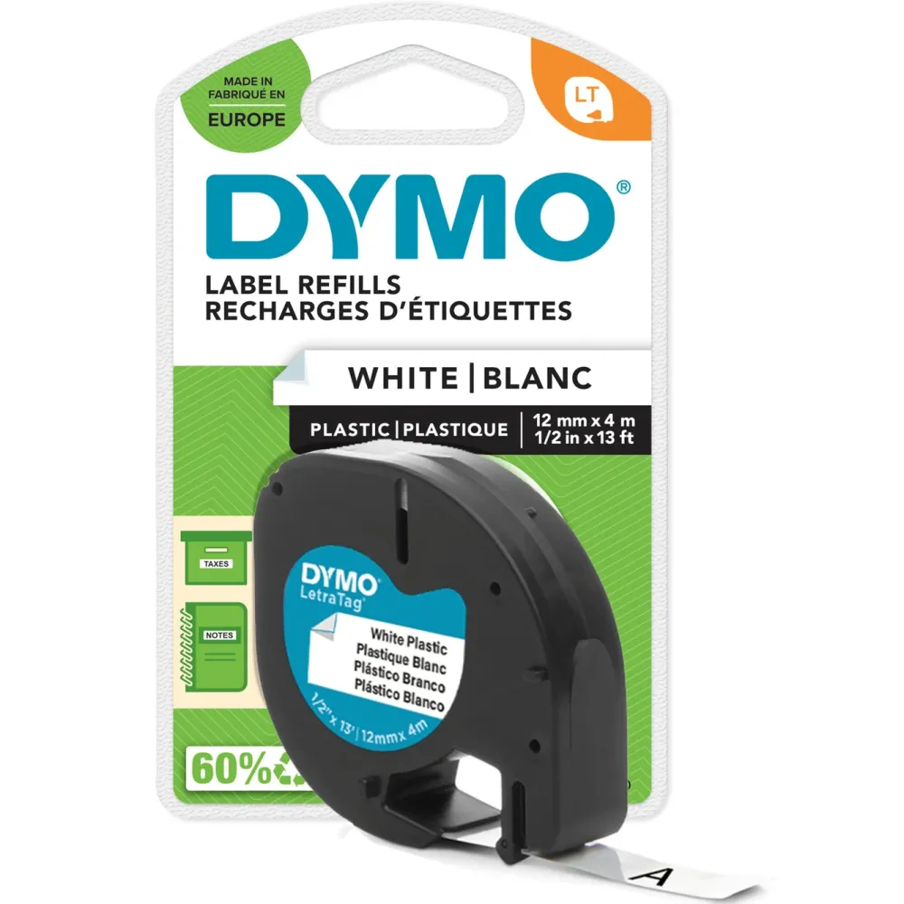 Dymo Merking|Letratag merketape av plast 12 mm