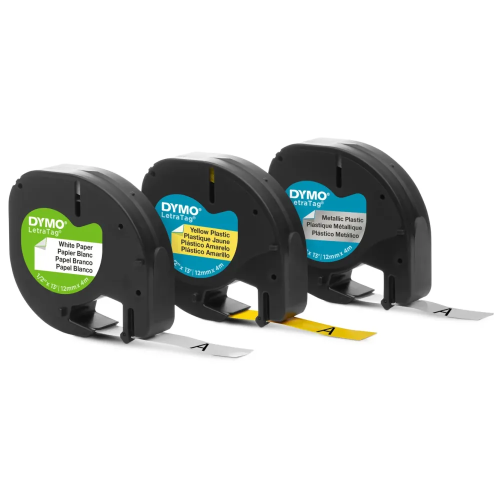 Dymo Kalkulator|Makuleringsmaskiner|Letratag merketape 3-pakk