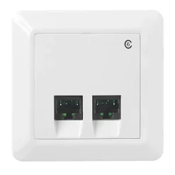 Elko Tilbehør Og Installasjon|Kabler For Nettverk|RS Innfelt UTP-nettverksuttak Cat. 6 2-porters