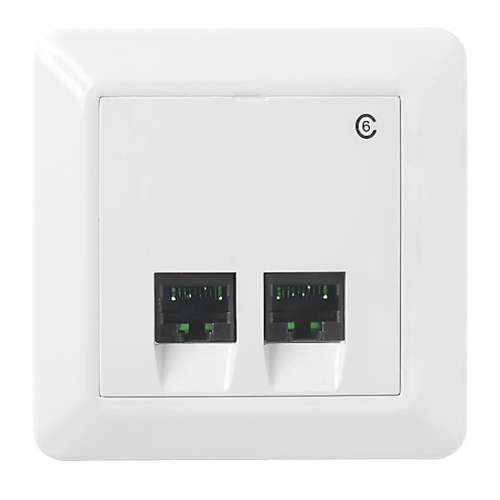 Elko Tilbehør Og Installasjon|Kabler For Nettverk|RS Innfelt UTP-nettverksuttak Cat. 6 2-porters
