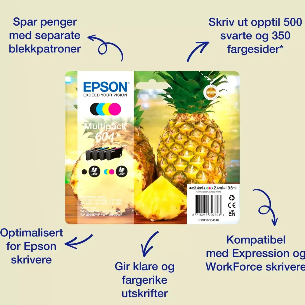 Epson Skrivere Og Tilbehør|604 blekkpatroner i multipakke Standard