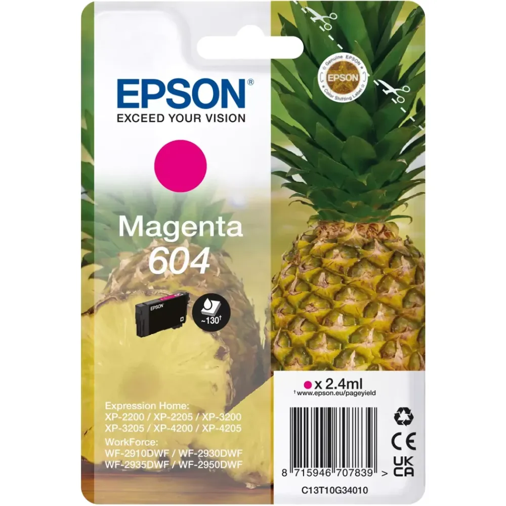 Epson Skrivere Og Tilbehør|604 blekkpatron Magenta