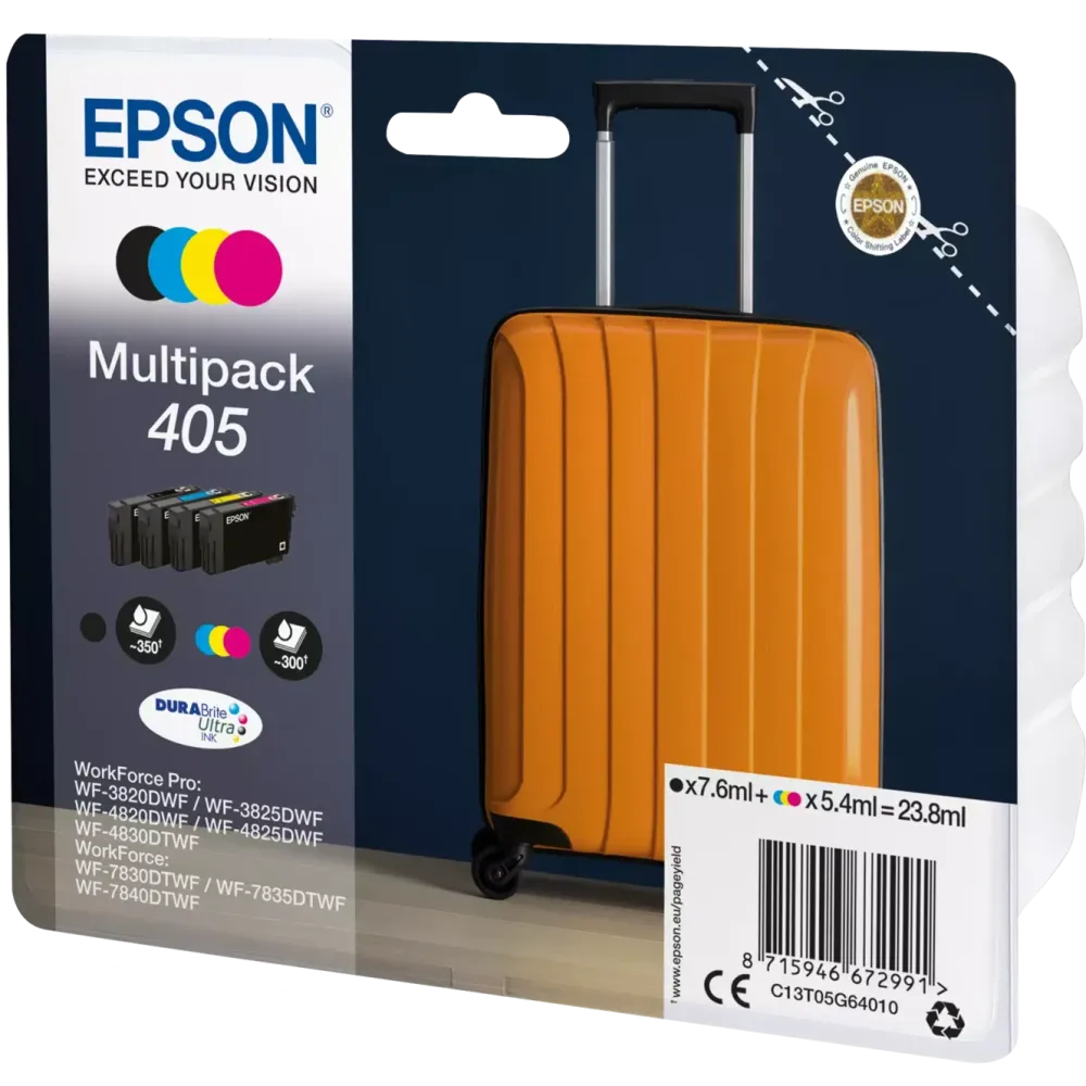 Epson Skrivere Og Tilbehør|405 DURABrite Ultra blekkpatroner multipack Standard
