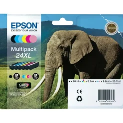 Epson Skrivere Og Tilbehør|T2438 Blekkpatroner XL, 6-pakning