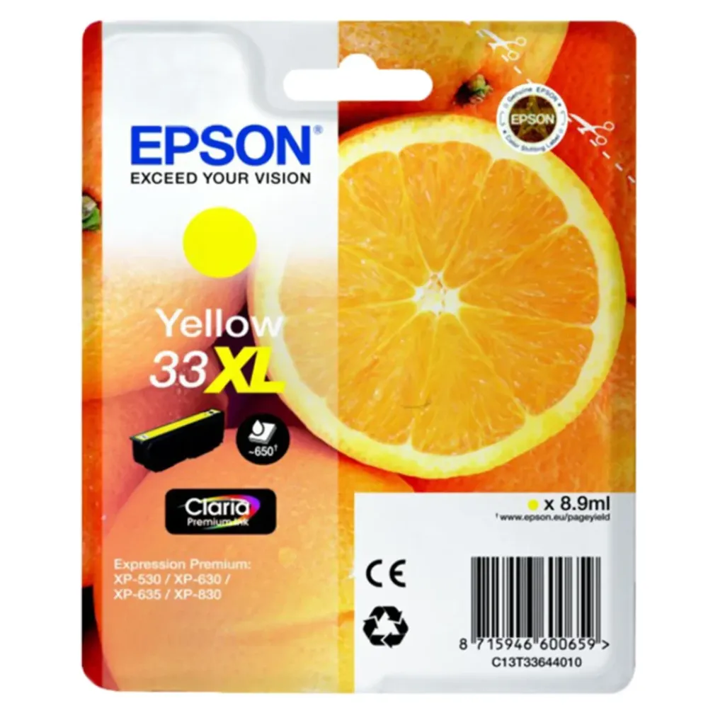 Epson Skrivere Og Tilbehør|T3364 blekkpatron, gul XL