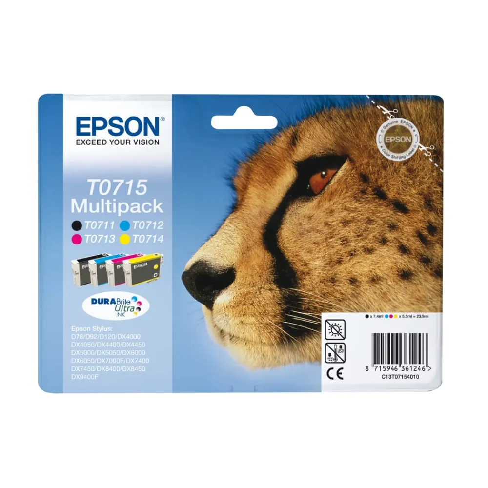 Epson Skrivere Og Tilbehør|T0715 Blekkpatron 4-pk.