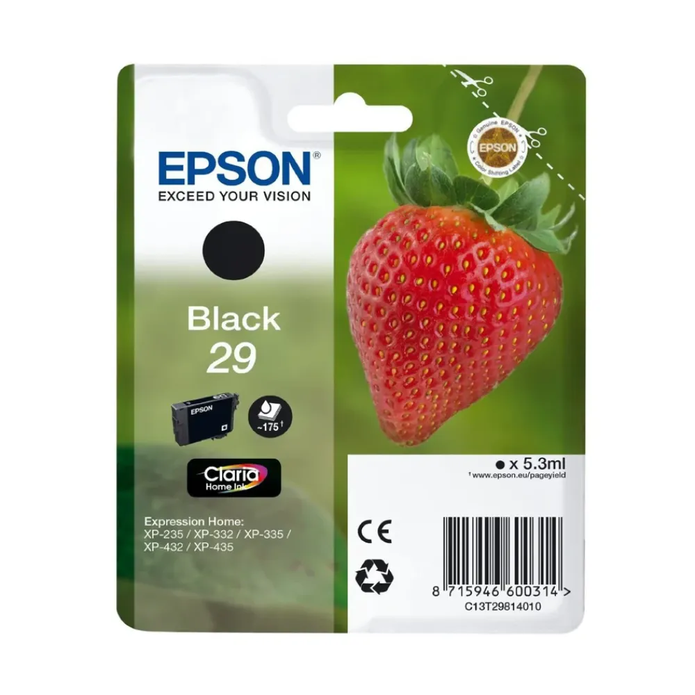 Epson Skrivere Og Tilbehør|T2981 blekkpatron, svart