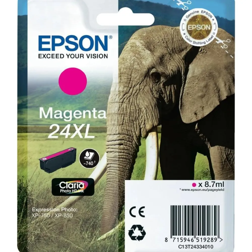 Epson Skrivere Og Tilbehør|T2433 Blekkpatron XL Magenta