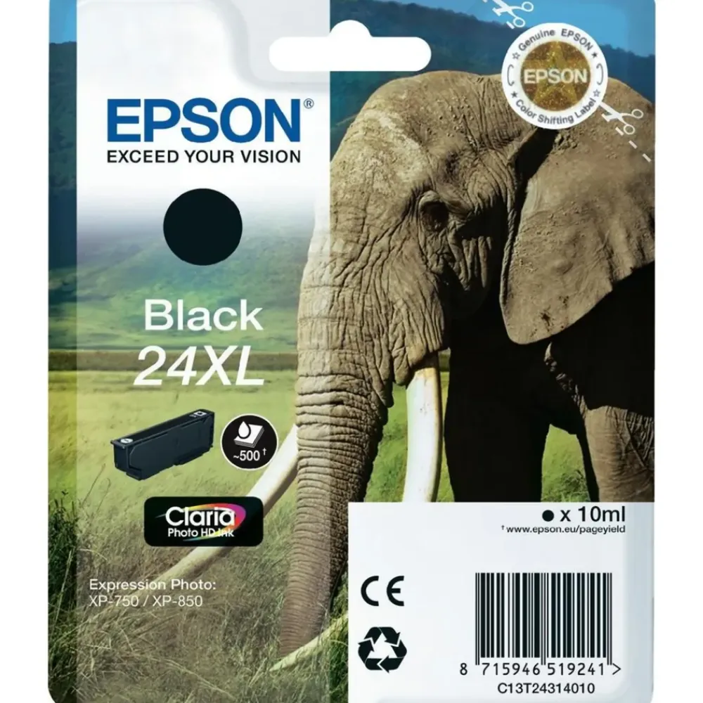 Epson Skrivere Og Tilbehør|T2431 Blekkpatron XL Svart