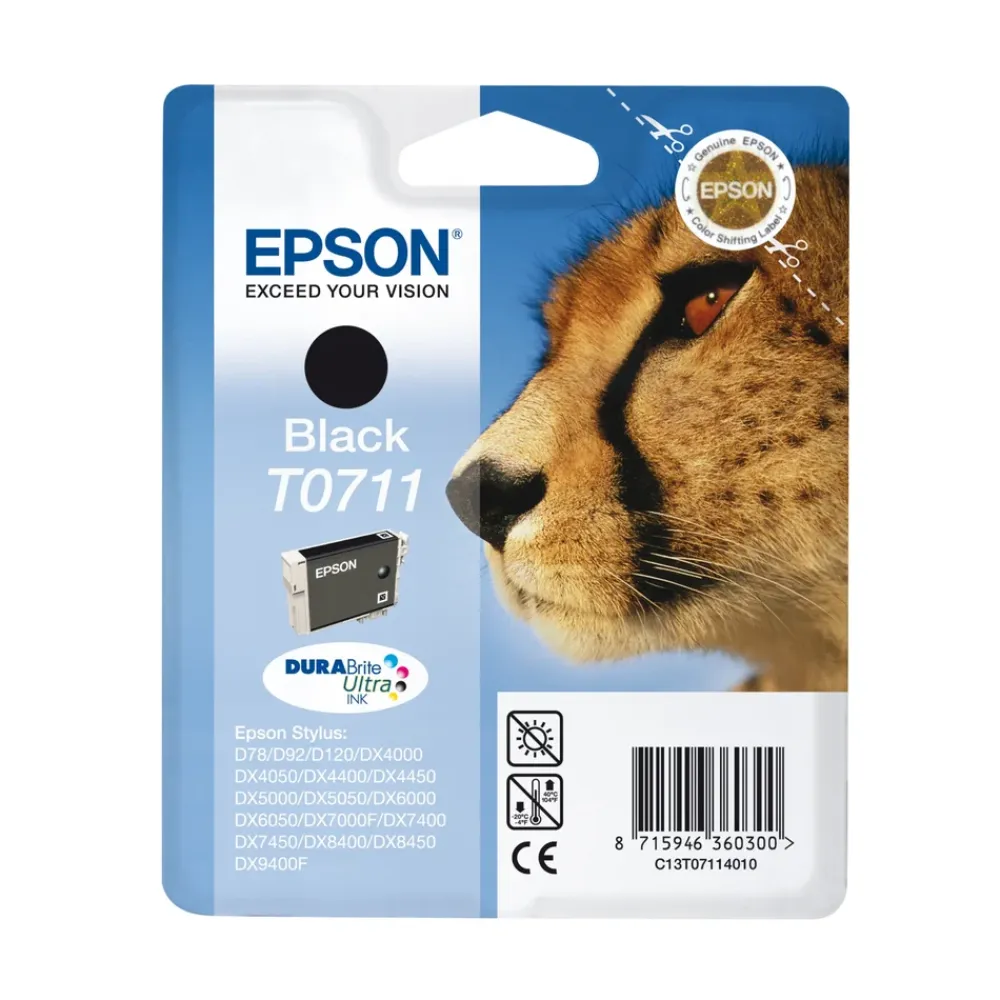 Epson Skrivere Og Tilbehør|T0711 - Svart