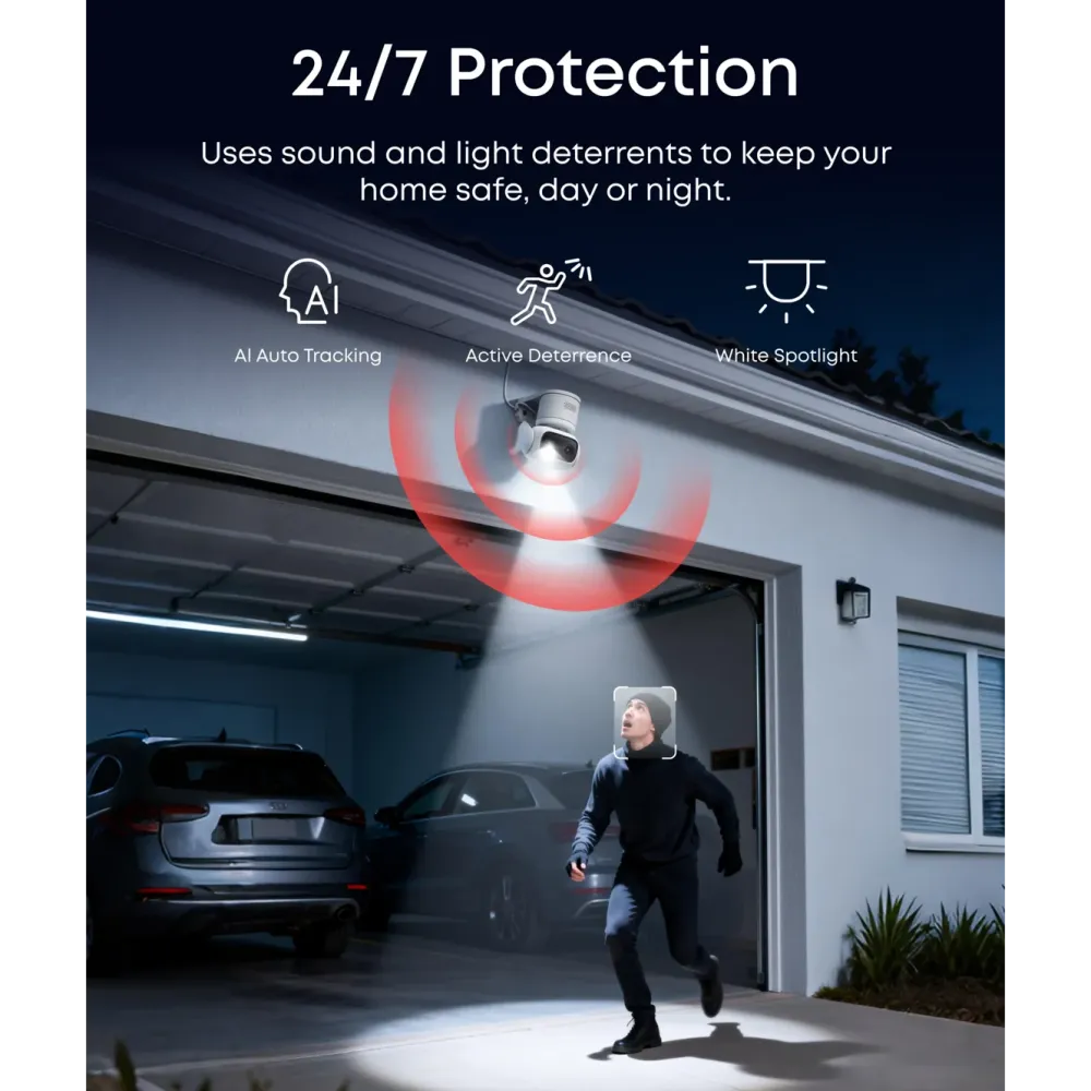 Eufy Alarmsystemer|Skimmingsbeskyttelse|C31 Overvåkningskamera med 360° panorering