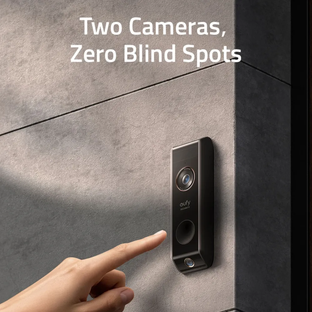 Eufy Smart Dørklokke|Smart Dørklokke|Dual Video Doorbell 2K Dørklokke med basestasjon