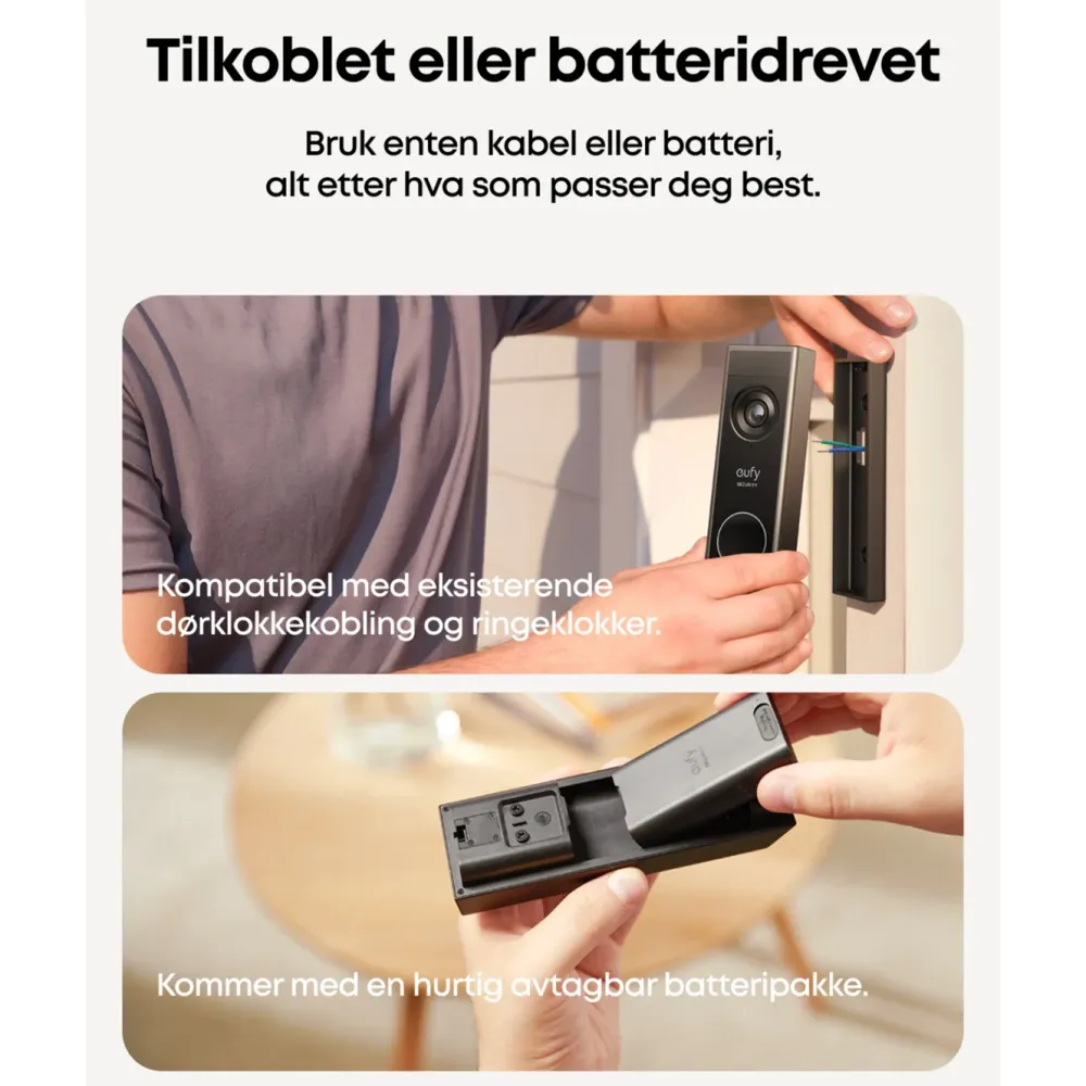 Eufy Smart Dørklokke|Smart Dørklokke|E340 Doorbell Kit