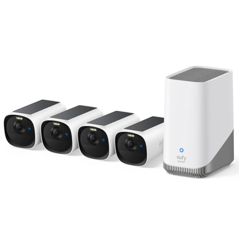 Eufy Alarmsystemer|Skimmingsbeskyttelse|Cam E40 Overvåkingssystem 4-pack