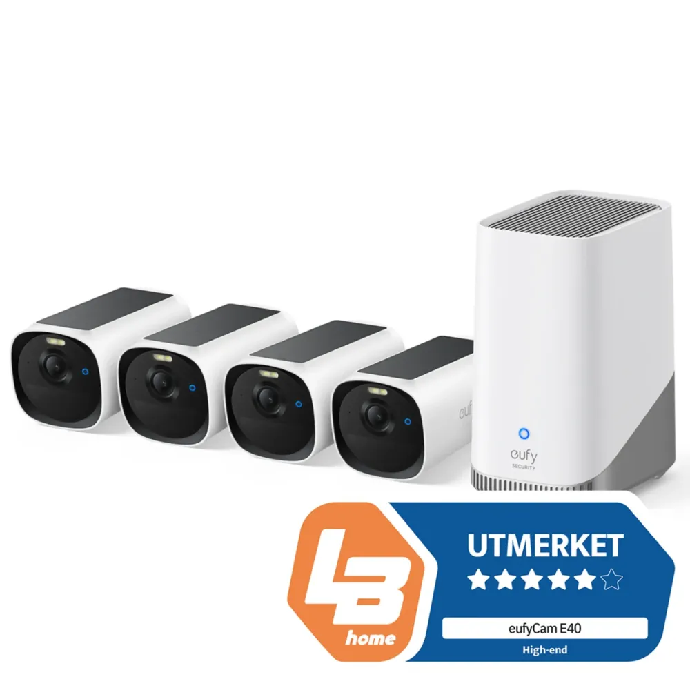 Eufy Alarmsystemer|Skimmingsbeskyttelse|Cam E40 Overvåkingssystem 4-pack