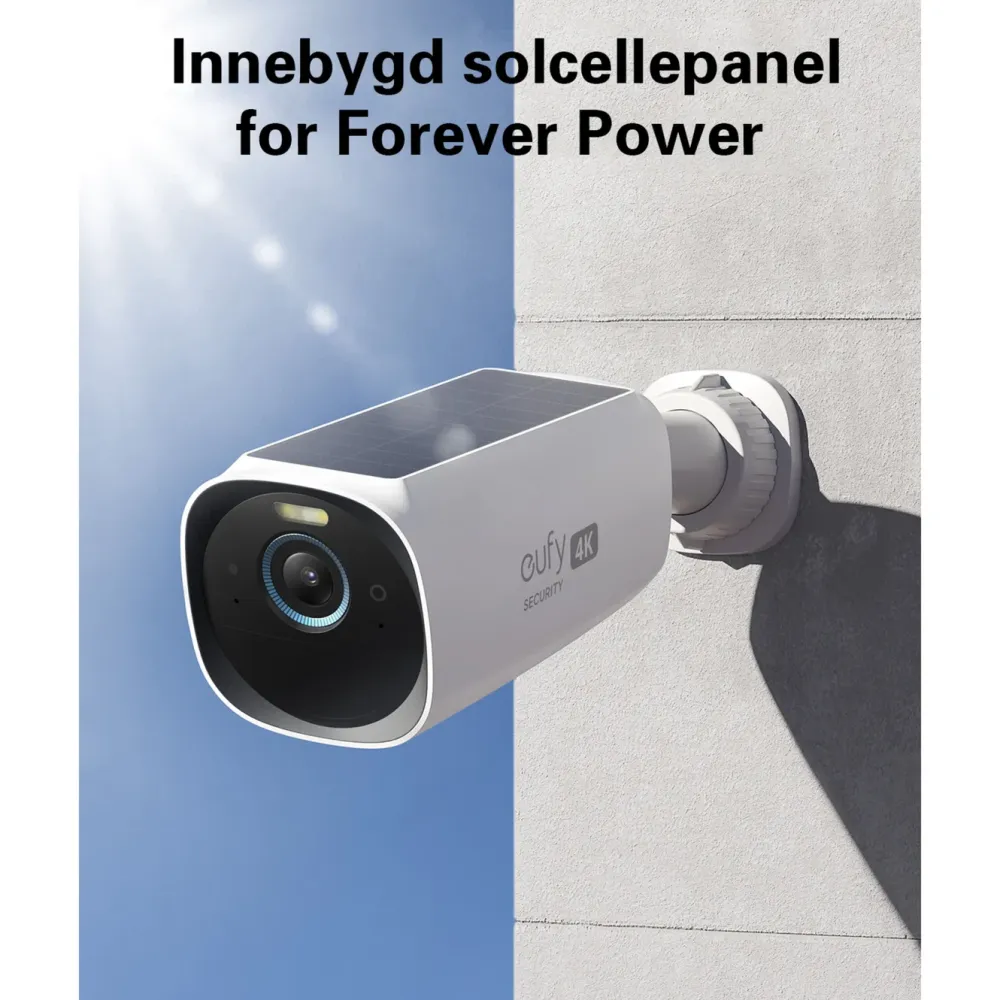 Eufy Kameraovervåking|Cam 3 Overvåkingssystem med solpanel 4-pack