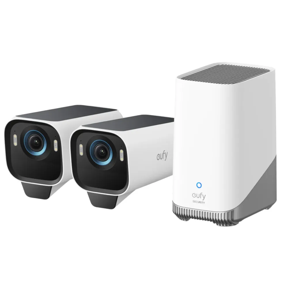 Eufy Kameraovervåking|Cam S3 Pro Overvåkingssystem med solpanel 2-pack
