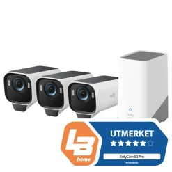 Eufy Kameraovervåking|Cam S3 Pro Overvåkingssystem med solpanel 2-pack