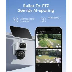 Eufy Kameraovervåking|Cam S4 Solo 3-i-1 overvåkingskamera med solpanel