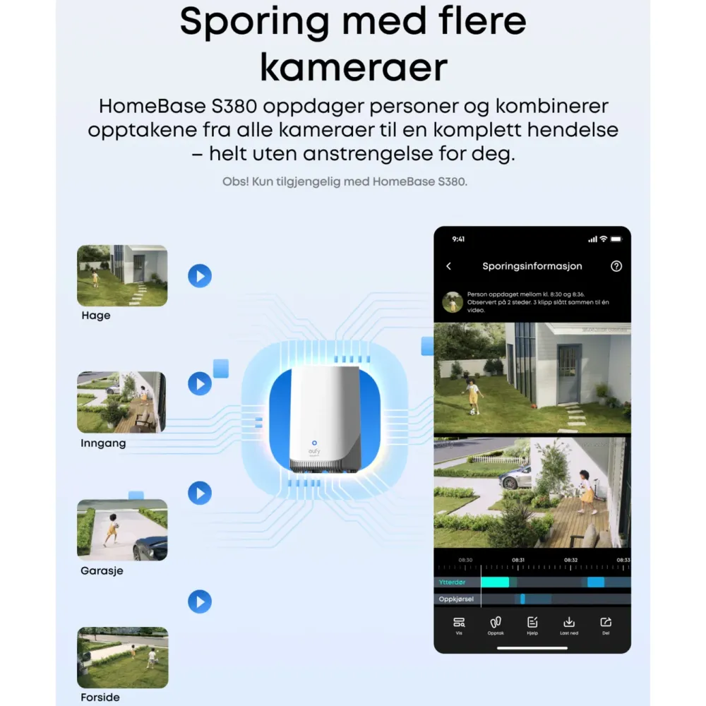 Eufy Kameraovervåking|Cam S4 Solo 3-i-1 overvåkingskamera med solpanel
