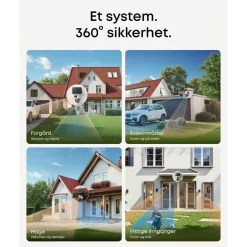 Eufy Kameraovervåking|Cam S4 Solo 3-i-1 overvåkingskamera med solpanel