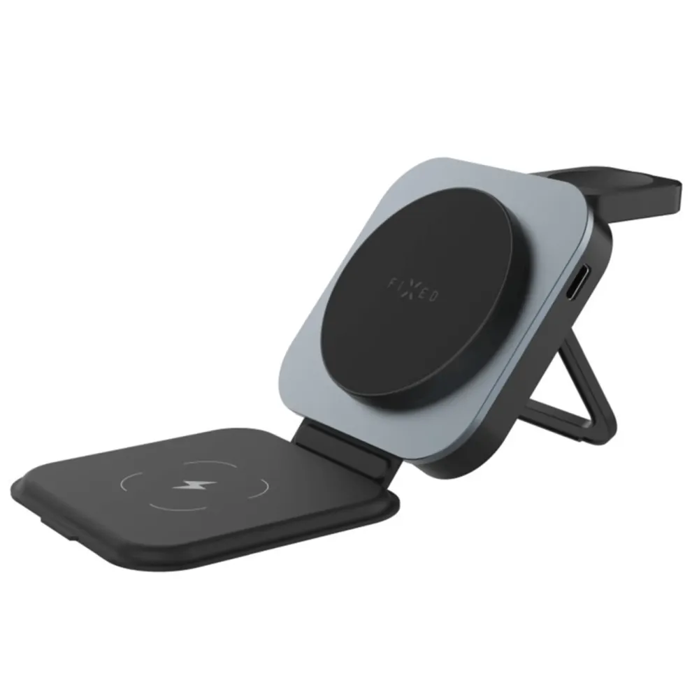 Fixed Iphone-Tilbehør|Hjemmekontor|MagFlex Alu 3-i-1 Trådløs Lader med MagSafe