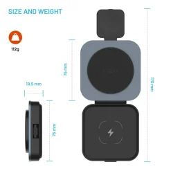 Fixed Iphone-Tilbehør|Hjemmekontor|MagFlex Alu 3-i-1 Trådløs Lader med MagSafe